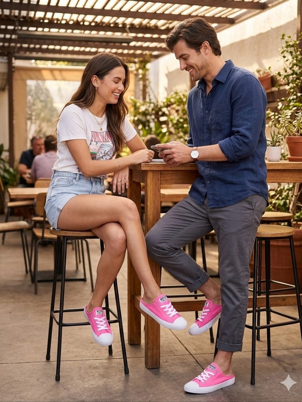 Women's Pink Canvas Low-Top Slip-On Sneakers